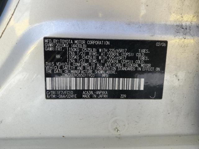 JTMZD33V265011923 - 2006 TOYOTA RAV4 SILVER photo 13