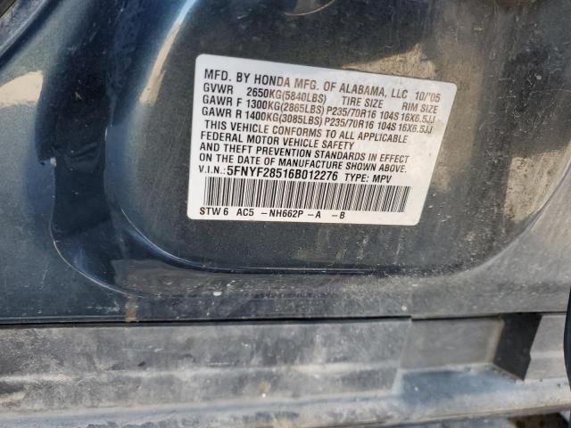 5FNYF28516B012276 - 2006 HONDA PILOT EX CHARCOAL photo 13