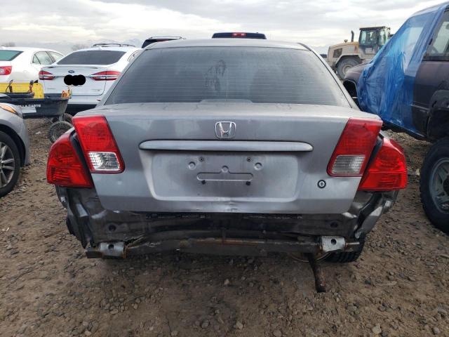 1HGES165X4L012302 - 2004 HONDA CIVIC LX GRAY photo 6