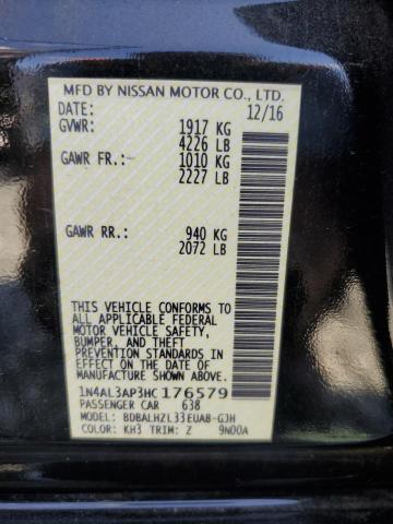 1N4AL3AP3HC176579 - 2017 NISSAN ALTIMA 2.5 BLACK photo 12