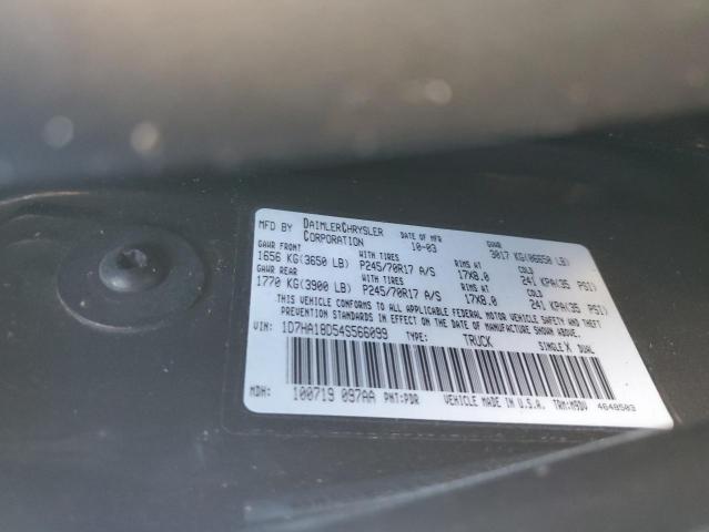 1D7HA18D54S566099 - 2004 DODGE RAM 1500 ST GRAY photo 12