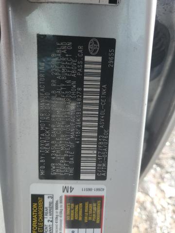 4T1BF3EK1BU148278 - 2011 TOYOTA CAMRY BASE 银色 照片 12