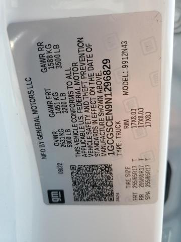 1GCGSCEN9N1296829 - 2022 CHEVROLET COLORADO LT WHITE photo 12