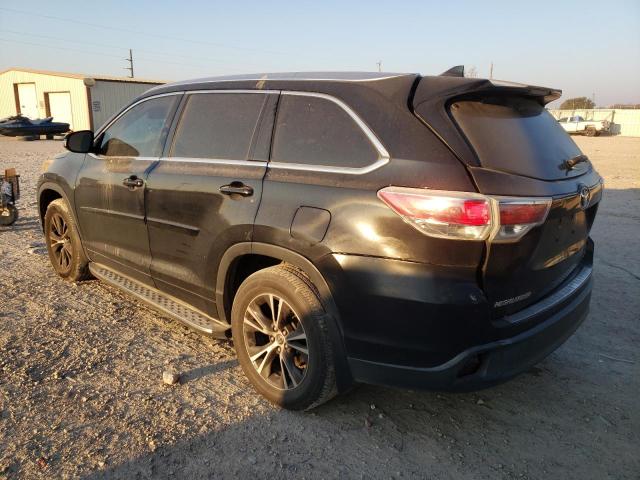 5TDKKRFH2GS139297 - 2016 TOYOTA HIGHLANDER XLE BLACK photo 2