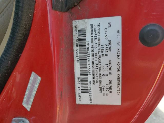 JM1NB3534X0137229 - 1999 MAZDA MX-5 MIATA RED photo 12