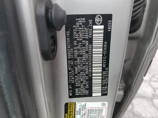 4T1BA32K55U505890 - 2005 TOYOTA CAMRY SE 银色 照片 12