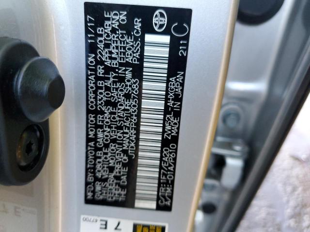 JTDKARFP6H3057683 - 2017 TOYOTA PRIUS PRIM SILVER photo 12