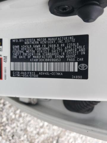 4T4BF3EK3BR096853 - 2011 TOYOTA CAMRY BASE Blanco foto 12