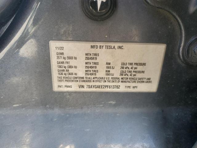 7SAYGAEE2PF613762 - 2023 TESLA MODEL Y Grafit foto 12