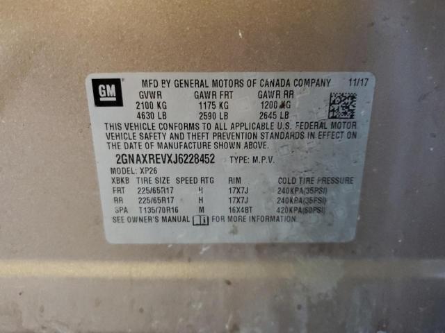 2GNAXREVXJ6228452 - 2018 CHEVROLET EQUINOX LS 棕色 照片 14