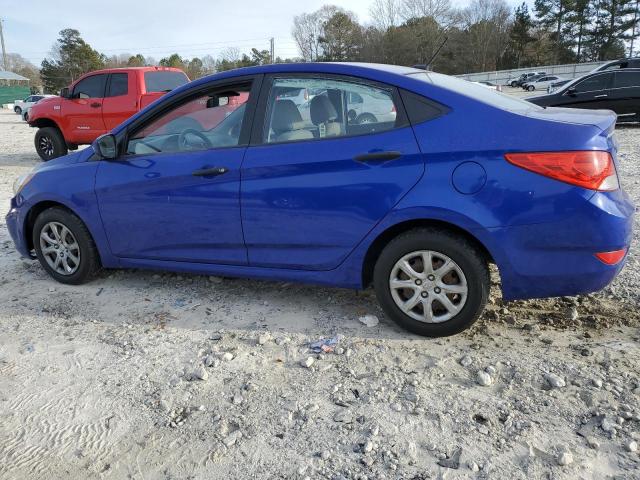 KMHCT4AE0CU038889 - 2012 HYUNDAI ACCENT GLS BLUE photo 2