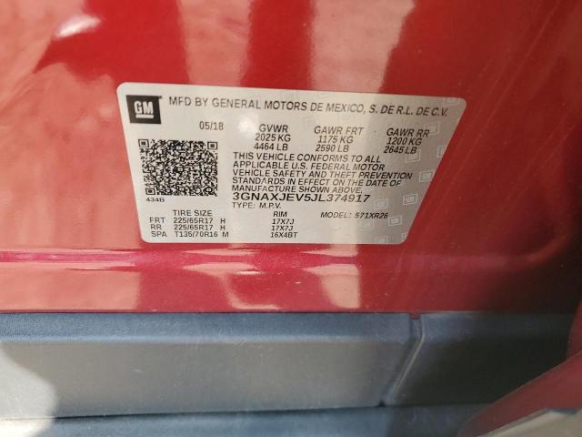 3GNAXJEV5JL374917 - 2018 CHEVROLET EQUINOX LT Rot Foto 12