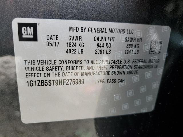 1G1ZB5ST9HF276989 - 2017 CHEVROLET MALIBU LS GRAY photo 12