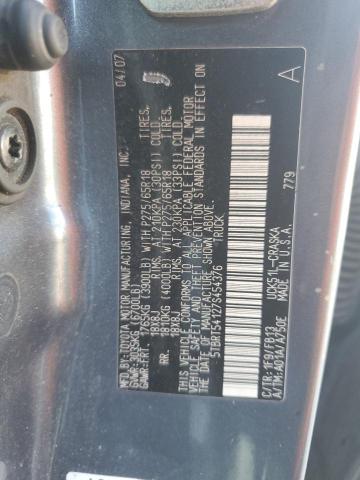 5TBRT54127S454376 - 2007 TOYOTA TUNDRA DOUBLE CAB SR5 SILVER photo 12