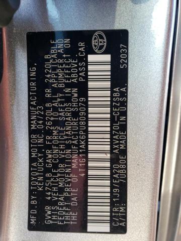 4T1G11AK6PU809079 - 2023 TOYOTA CAMRY SE NIGHT SHADE SILVER photo 12