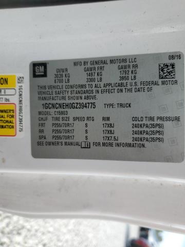 1GCNCNEH0GZ394775 - 2016 CHEVROLET SILVERADO C1500 თეთრი ფოტო 12