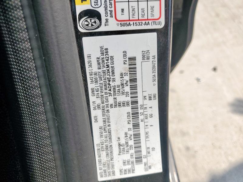 3FADP4EJ3KM142368 - 2019 FORD FIESTA SE Noir photo 14