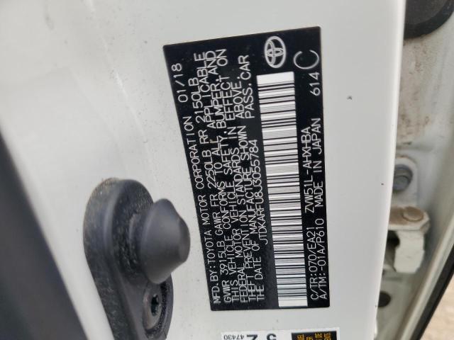 JTDKARFU8J3055784 - 2018 TOYOTA PRIUS თეთრი ფოტო 12