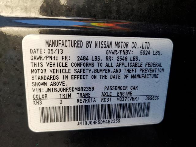 JN1BJ0HR5DM482359 - 2013 INFINITI EX37 BASE BLACK photo 13