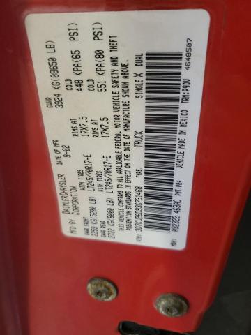 3D7KU26D93G731468 - 2003 DODGE RAM 2500 ST Czerwony zdjęcie 12