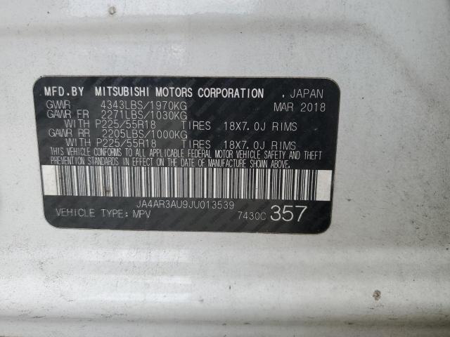 JA4AR3AU9JU013539 - 2018 MITSUBISHI OUTLANDER ES Белый фото 14