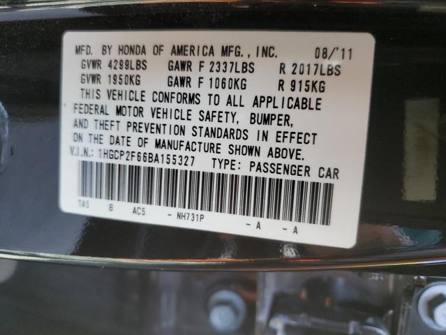 1HGCP2F66BA155327 - 2011 HONDA ACCORD SE Siyah fotoğraf 13