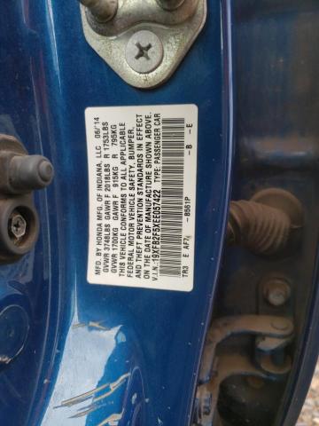 19XFB2F5XEE057422 - 2014 HONDA CIVIC LX BLUE photo 12