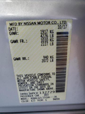 1N4AL3APXJC132729 - 2018 NISSAN ALTIMA 2.5 银色 照片 13