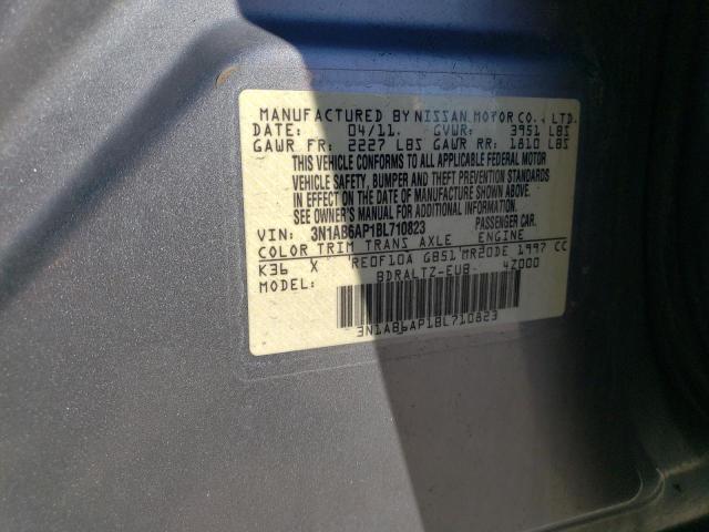 3N1AB6AP1BL710823 - 2011 NISSAN SENTRA 2.0 SILVER photo 12