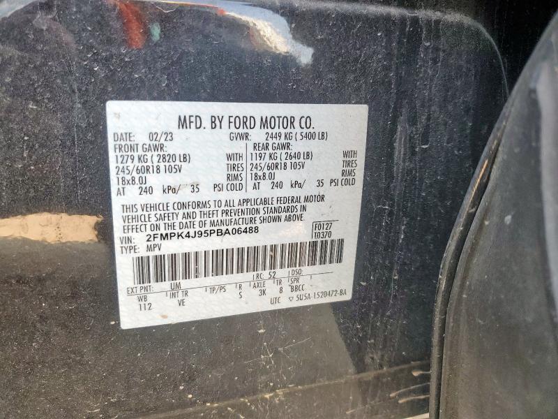 2FMPK4J95PBA06488 - 2023 FORD EDGE SEL أسود صورة 13