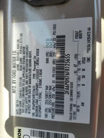 3FA6P0H76FR125655 - 2015 FORD FUSION SE თაფლისფერი ფოტო 12