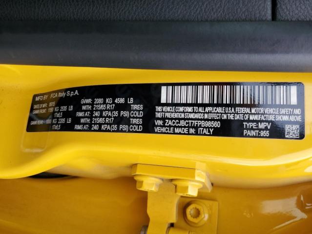 ZACCJBCT7FPB98560 - 2015 JEEP RENEGADE TRAILHAWK Jaune photo 13