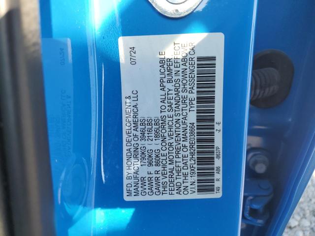 19XFL2H82RE038664 - 2024 HONDA CIVIC SPORT BLUE photo 13