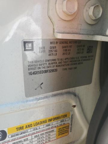 1G4GE5ED0BF329639 - 2011 BUICK LACROSSE CXS თეთრი ფოტო 12