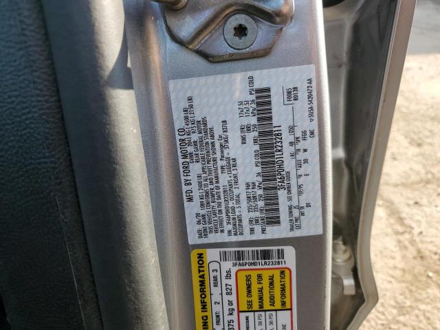 3FA6P0HD1LR232811 - 2020 FORD FUSION SE فضي صورة 12