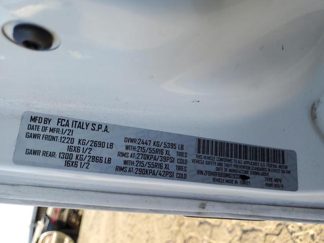 ZFBHRFBB1M6T93393 - 2021 RAM PROMASTER SLT Սպիտակ լուսանկար 13