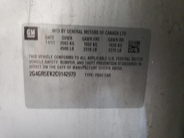 2G4GR5EK2C9142979 - 2012 BUICK REGAL 银色 照片 13