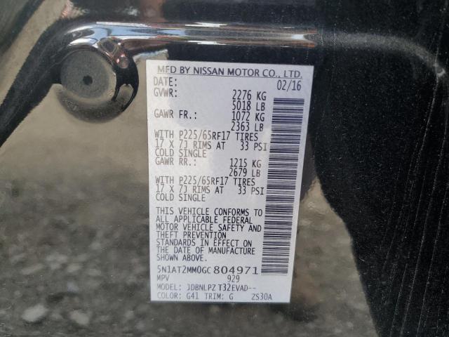 5N1AT2MM0GC804971 - 2016 NISSAN ROGUE S BLACK photo 13