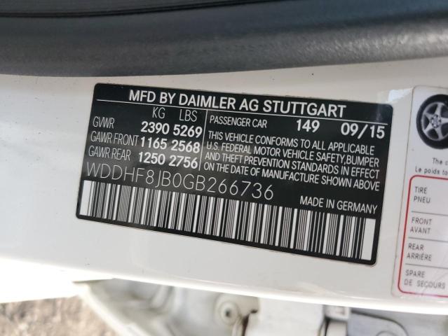 WDDHF8JB0GB266736 - 2016 MERCEDES-BENZ E 350 4MATIC WHITE photo 12