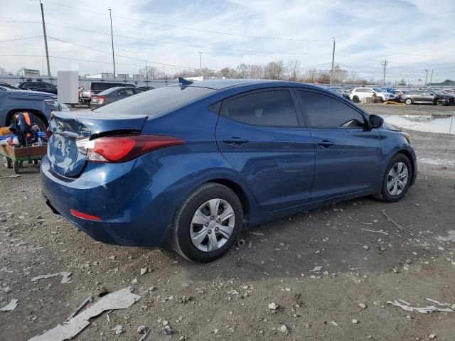 KMHDH4AE0GU514702 - 2016 HYUNDAI ELANTRA SE BLUE photo 3