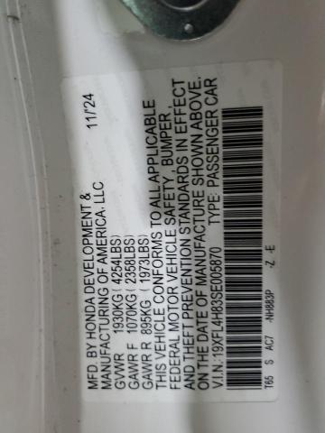 19XFL4H83SE005870 - 2025 HONDA CIVIC SPORT თეთრი ფოტო 13