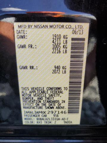 1N4AL3AP4DC297146 - 2013 NISSAN ALTIMA 2.5 BLACK photo 12