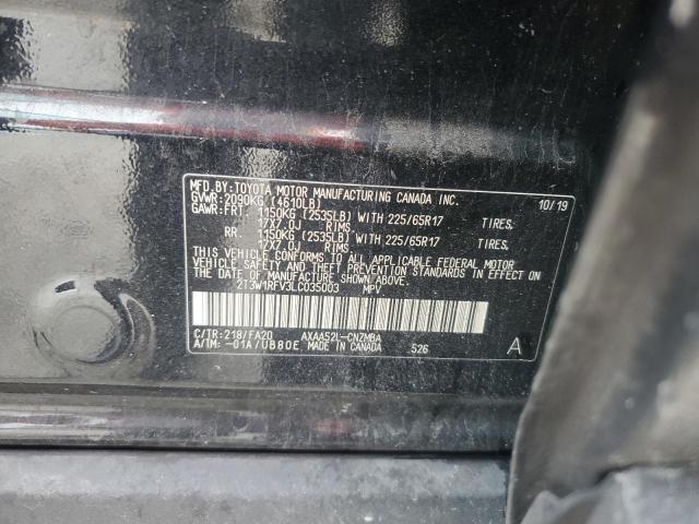 2T3W1RFV3LC035003 - 2020 TOYOTA RAV4 XLE BLACK photo 13