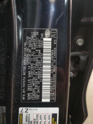 2T1KR32E67C644532 - 2007 TOYOTA COROLLA MA XR BLACK photo 13