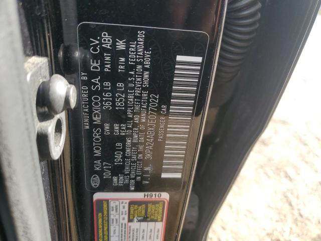 3KPA24ABXJE077022 - 2018 KIA RIO LX BLACK photo 12
