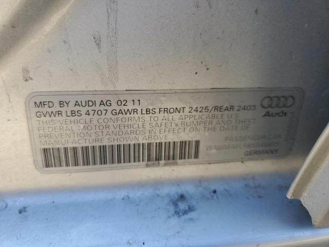 WAUAFAFL5BN045805 - 2011 AUDI A4 PREMIUM SILVER photo 12