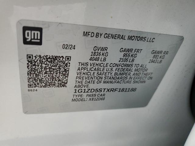 1G1ZD5STXRF181188 - 2024 CHEVROLET MALIBU LT 白色 照片 13