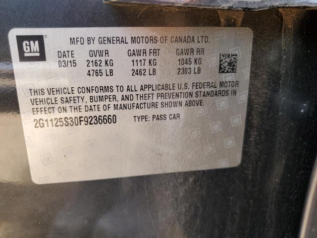 2G1125S30F9236660 - 2015 CHEVROLET IMPALA LT BLACK photo 12