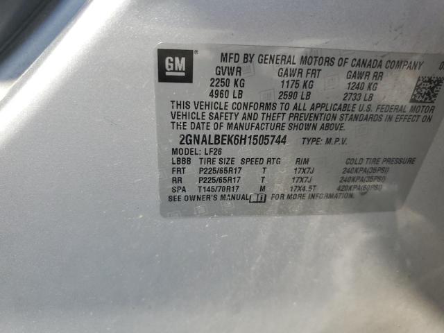 2GNALBEK6H1505744 - 2017 CHEVROLET EQUINOX LS ვერცხლისფერი ფოტო 13