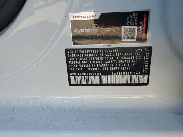 WVWFB7CD2RW233366 - 2024 VOLKSWAGEN GOLF R 白色 照片 13